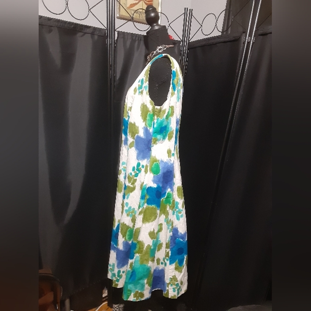 Coldwater Creek Blue and Green Floral Maxi Dress Sleeveless Boho Cottage - Picture 4 of 7